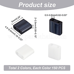 300Pcs 2 Colors 2-Hole Opaque Glass Seed Beads&nbsp;SEED-PH0001-76