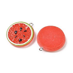 Fruit Theme Spray Painted Opaque Resin Pendants&nbsp;RESI-F061-02E