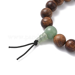 2Pcs 2 Styles Natural Wood & Green Aventurine Round Beads Stretch Bracelets for Men Women&nbsp;BJEW-JB12349