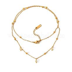 French Style 304 Stainless Steel Cable Chain Double Layer Bracelets&nbsp;IW3608