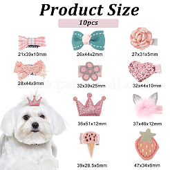 2 Sets Cute Polyester & Cotton Hair Clips Set&nbsp;OHAR-OC0001-04