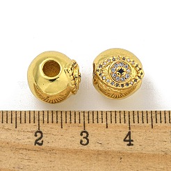 Rack Plating Brass Micro Pave Cubic Zirconia Beads&nbsp;KK-C074-11G
