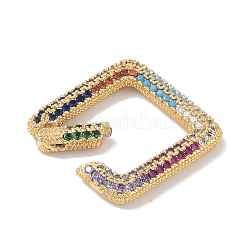 Rack Plating Brass Micro Pave Cubic Zirconia Twister Clasps&nbsp;KK-NH0002-08G-02