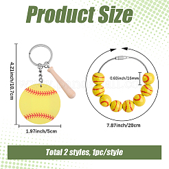 1Pc Baseball Wood Pendant Decorations&nbsp;FIND-BM0001-57A