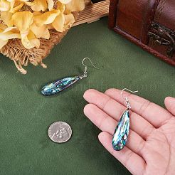 1 Pair Brass & Abalone Shell Dangle Earrings&nbsp;EJEW-TA0001-87