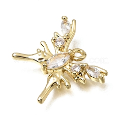 Brass Micro Pave Clear Cubic Zirconia Pendants&nbsp;KK-K427-50G