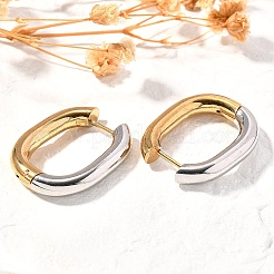 Rectangle Ion Plating(IP) 304 Stainless Steel Hoop Earrings for Women&nbsp;X-EJEW-L287-059GP