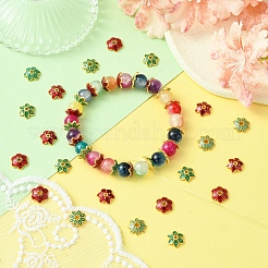 40Pcs 4 Styles Alloy Enamel Beads Caps&nbsp;ENAM-YW0003-97