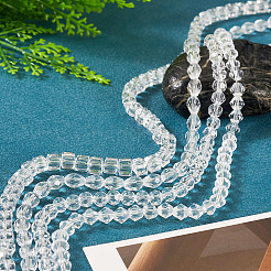 4 Strands 4 Styles Transparent Glass Bead Strands&nbsp;GLAA-TADJ0001-01B