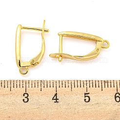 Brass Hoop Earring Findings with Latch Back Closure&nbsp;KK-M286-18G