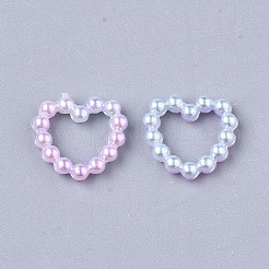Rainbow ABS Plastic Imitation Pearl Linking Rings&nbsp;OACR-T015-04-01