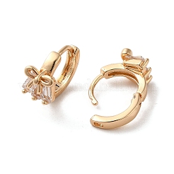 Brass Micro Pave Cubic Zirconia Hoop Earrings&nbsp;EJEW-C073-41KCG