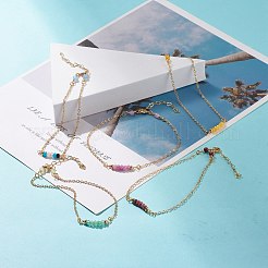 Natural Dyed Malaysia Jade Link Anklets for Women&nbsp;AJEW-AN00474