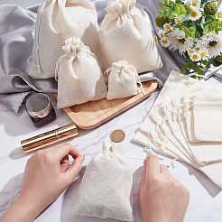 40Pcs 4 Sizes Polyester Imitation Burlap Packing Pouches Drawstring Bags&nbsp;ABAG-NB0001-66