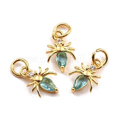Brass Micro Pave Cubic Zirconia Charms&nbsp;KK-A156-01G-RS