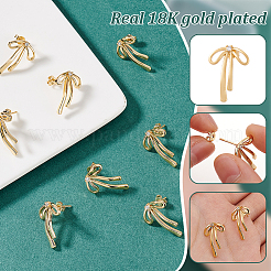 4 Pairs Brass with Cubic Zirconia Stud Earrings for Women&nbsp;EJEW-BC0001-17G