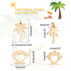 16Pcs 4 Style 201 Stainless Steel Pendants&nbsp;STAS-DC0002-73
