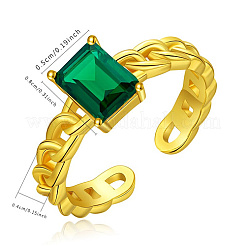 Golden Brass Micro Pave Cubic Zirconia Solitaire Ring&nbsp;EP4174-2