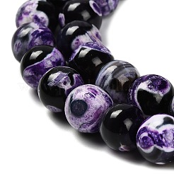 Dyed Natural Fire Crackle Agate Beads Strands&nbsp;G-G203-10E-10mm