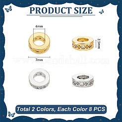 16Pcs 2 Colors Brass Micro Pave Clear Cubic Zirconia European Beads&nbsp;OPDL-UN0001-08