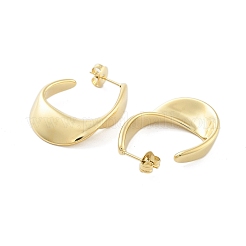 Ion Plating(IP) 304 Stainless Steel Twist Teardrop Stud Earrings&nbsp;EJEW-P258-25G