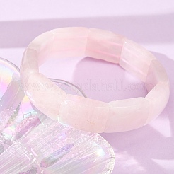 Rectangle Natural Rose Quartz Beaded Stretch Bracelets for Women Men&nbsp;GG-CBA9ACE-C07