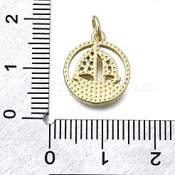 Brass Micro Pave Clear Cubic Zirconia Pendants&nbsp;KK-V010-20G