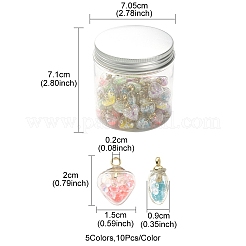 50Pcs 5 Colors Glow in the Dark Luminous Glass Pendants&nbsp;GLAA-YW0001-94