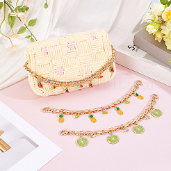 3Pcs 3 Styles Alloy Enamel Fruit Charm Iron Bag Decorative Chains&nbsp;HJEW-PH02185
