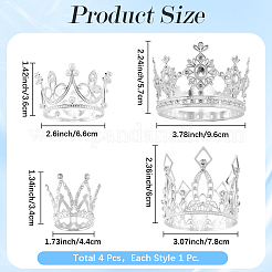 4Pcs 4 Styles Crown Zinc Alloy Cake Decoration&nbsp;AJEW-CP0008-84S