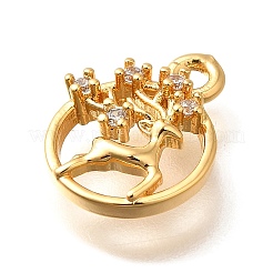 Brass Micro Pave Cubic Zirconia Pendants&nbsp;KK-K294-05G