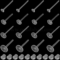 Plastic/Resin Flat Round Stud Earring Findings&nbsp;KY-SP0001-46