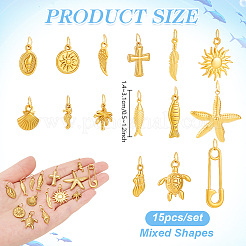 15Pcs 304 Stainless Steel Pendants&nbsp;PALLOY-PH01945