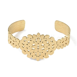 304 Stainless Steel Oval Leaf Open Cuff Bangles for Women&nbsp;BJEW-U002-09G