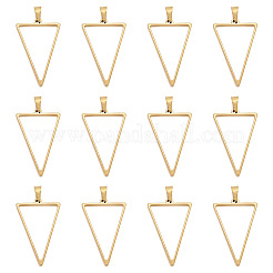 12Pcs 304 Stainless Steel Open Back Bezel Pendants&nbsp;STAS-TA0006-50E