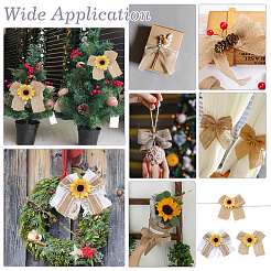 15Pcs 3 Styles Bowknot & Sunflower Linen Costume Accessories&nbsp;DIY-PH0034-20