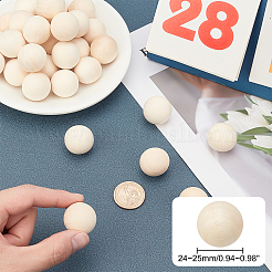 Natural Wooden Round Ball&nbsp;WOOD-PH0008-93-25mm