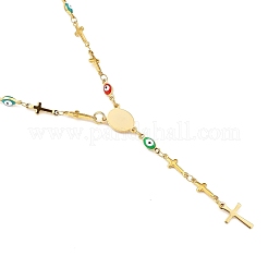 Unisex 304 Stainless Steel Rosary Bead Necklaces&nbsp;NJEW-L457-003G