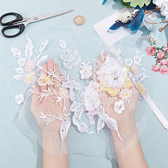 3D Flower Organgza Polyester Embroidery Ornament Accessories&nbsp;DIY-WH0297-20A