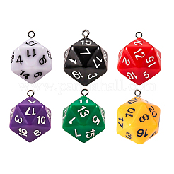 6Pcs 6 Colors Opaque Acrylic Pendants&nbsp;MACR-FP0001-25