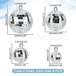 Mirror Ball Reflective Ball Pendants&nbsp;DIY-WH0570-26