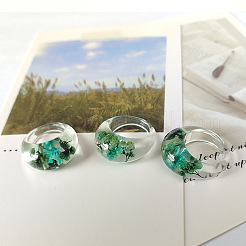 Resin Dried Flower Finger Rings for Women&nbsp;FS-WGEA7C0-01