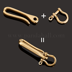 U-Shaped Brass Key Hook Shanckle Clasps&nbsp;KK-PH0004-97A