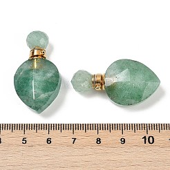 Natural Green Strawberry Quartz Faceted Teardrop Bottle Pendants&nbsp;G-A225-02G-01