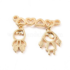 Rack Plating Brass Connector Charms&nbsp;KK-C240-01G