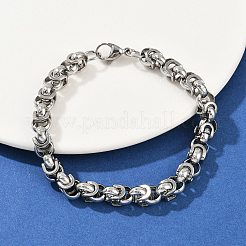 8MM 201 Stainless Steel Byzantine Chain Bracelets for Women&nbsp;BJEW-B143-06