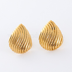 3 Pairs Stainless Steel Textured Teardrop Stud Earrings&nbsp;GW2125