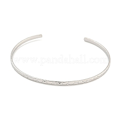 Non-Tarnish Textured 304 Stainless Steel Wrap Cuff Bangle for Women&nbsp;BJEW-P331-19P