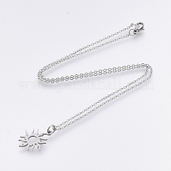 Non-Tarnish 201 Stainless Steel Pendant Necklaces&nbsp;LS-NJEW-T009-JN122-40-1