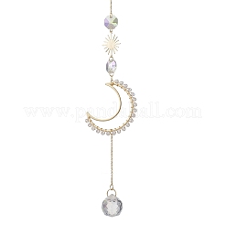 Brass Moon Hanging Suncatchers&nbsp;HJEW-JM04627